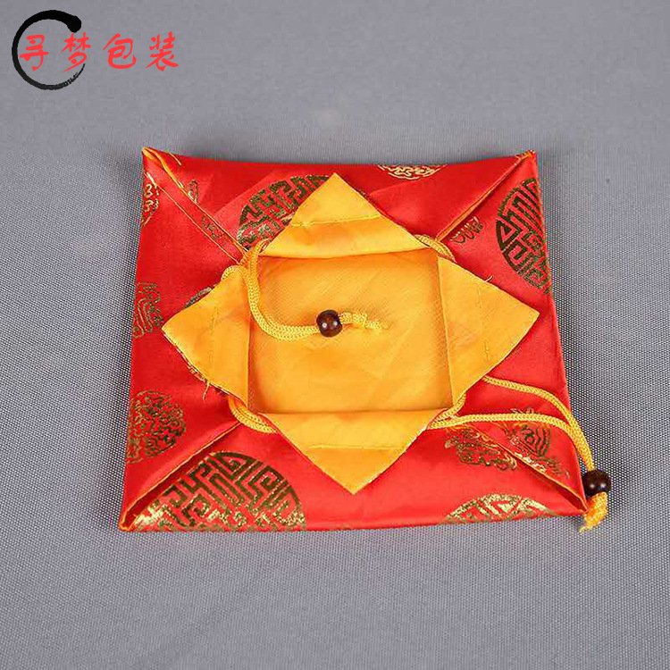 宜兴紫砂壶锦 袋茶壶礼袋锦盒 茶巾麻布袋瓷器印章建盏锦囊