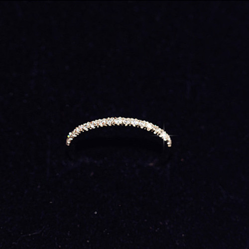 Japanese S925 sterling silver rose gold plated platinum fine diamond handmade simple fashion female ring best friend student tail ring