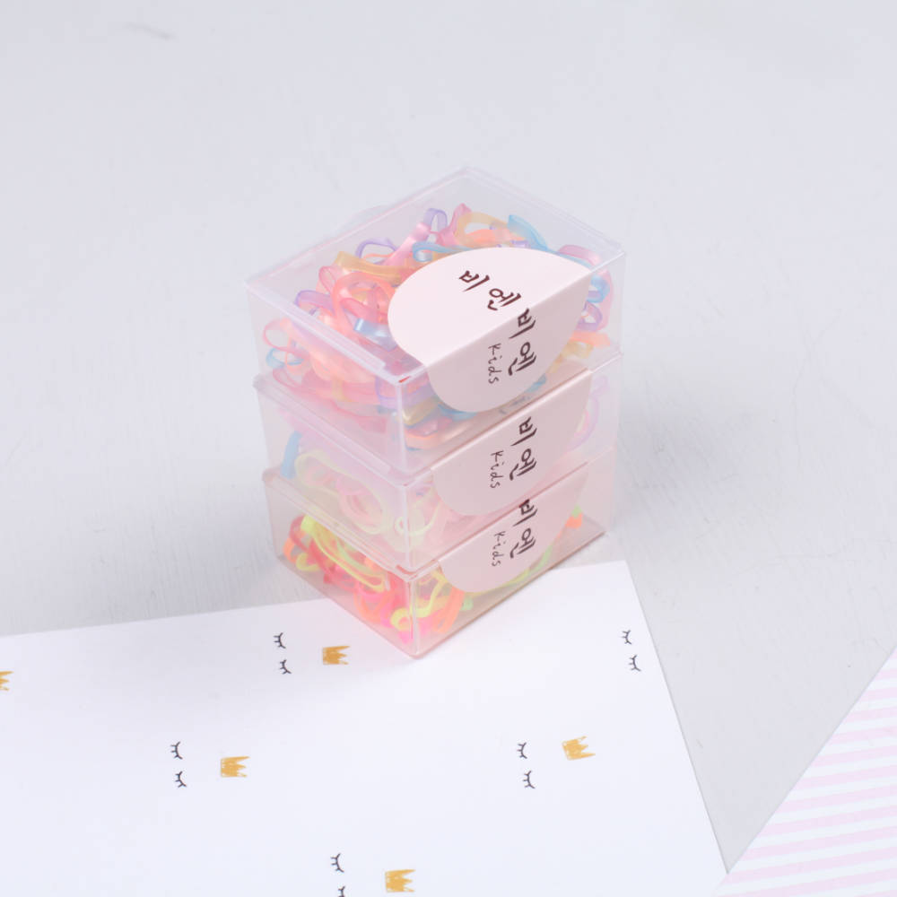 韩国儿童发饰盒装发绳头绳马卡龙彩色高弹力皮筋|ms