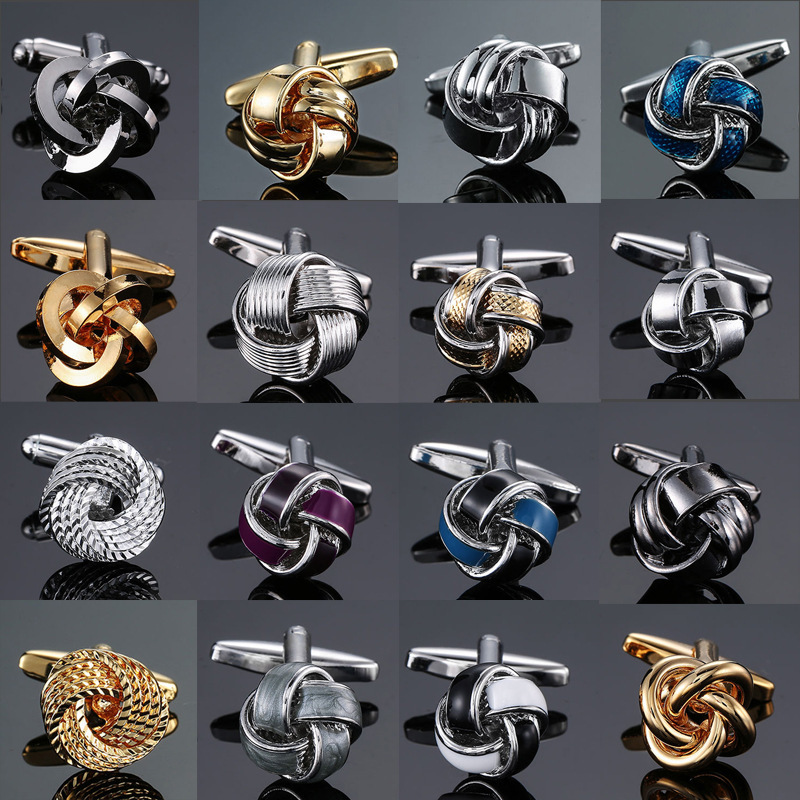 Delicate jewelry men's French shirt cufflinks wholesale blue purple black and white gold and silver 18 color twist cufflinks Delicate jewelry men's French shirt cufflinks wholesale blue purple black and white gold and silver 18 color twist cufflinks