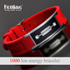 Men's sports silica gel bracelet stainless steel, European style, wholesale