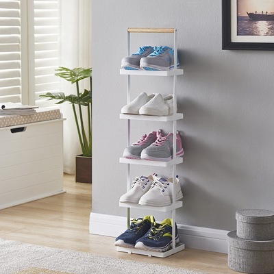 北歐ins創意多層鞋架 鐵藝手提簡約式五層拖鞋架壹體式收納架批發