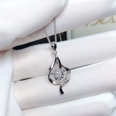 皇妃钻珠宝 18K金钻石车花项链 优美线条时尚个性套链配包装证书