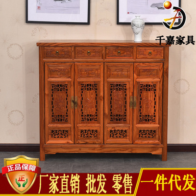 木質鞋櫃 雕花櫃 仿古儲物櫃 古典家具收納櫃 中式實木玄關櫃直銷