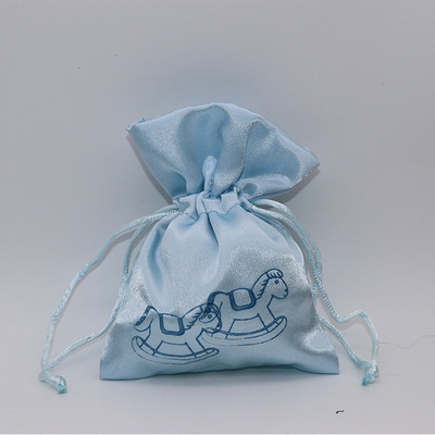 供应厂家生产加厚色丁布袋蓝色刺绣色丁袋丝绸珠宝袋子定做logo|ms