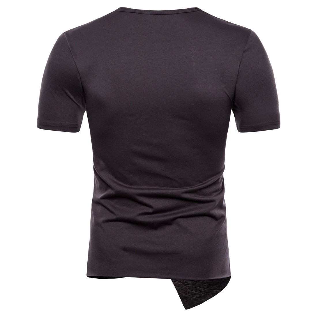 European men's summer new men's short sleeve crew neck T-shirt leather hip hop hip hop T-Shirt Large yt006