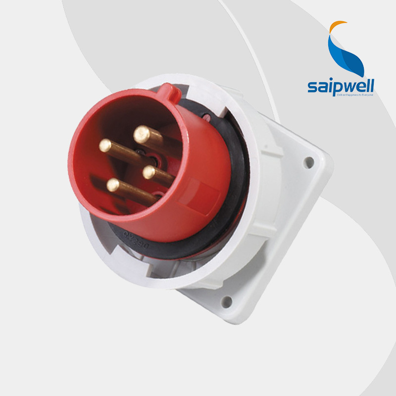 SP832工业防水暗装插头 4P32A三相插座箱配套插头