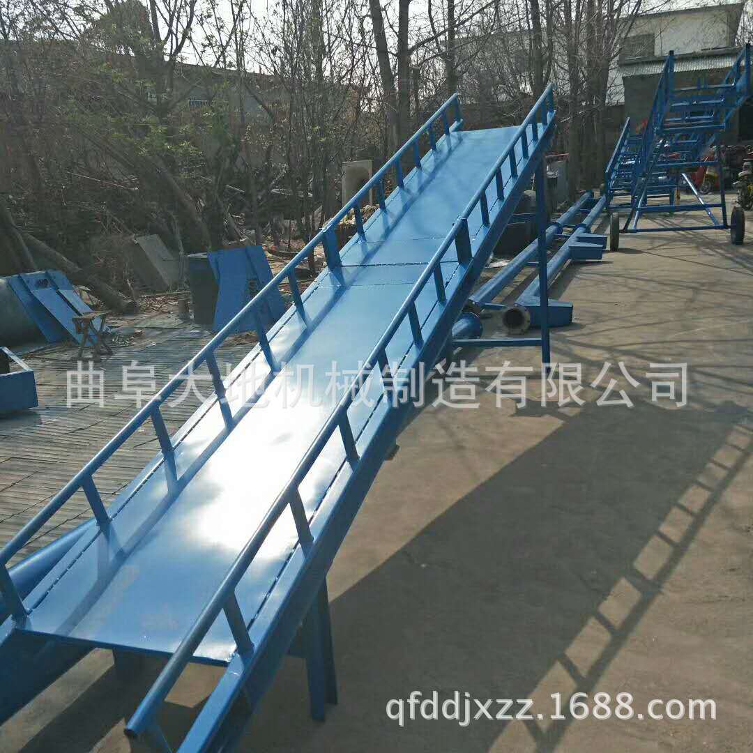 集装箱爬坡皮带输送机 煤炭带式输送机 先倾斜在平行皮带输送机