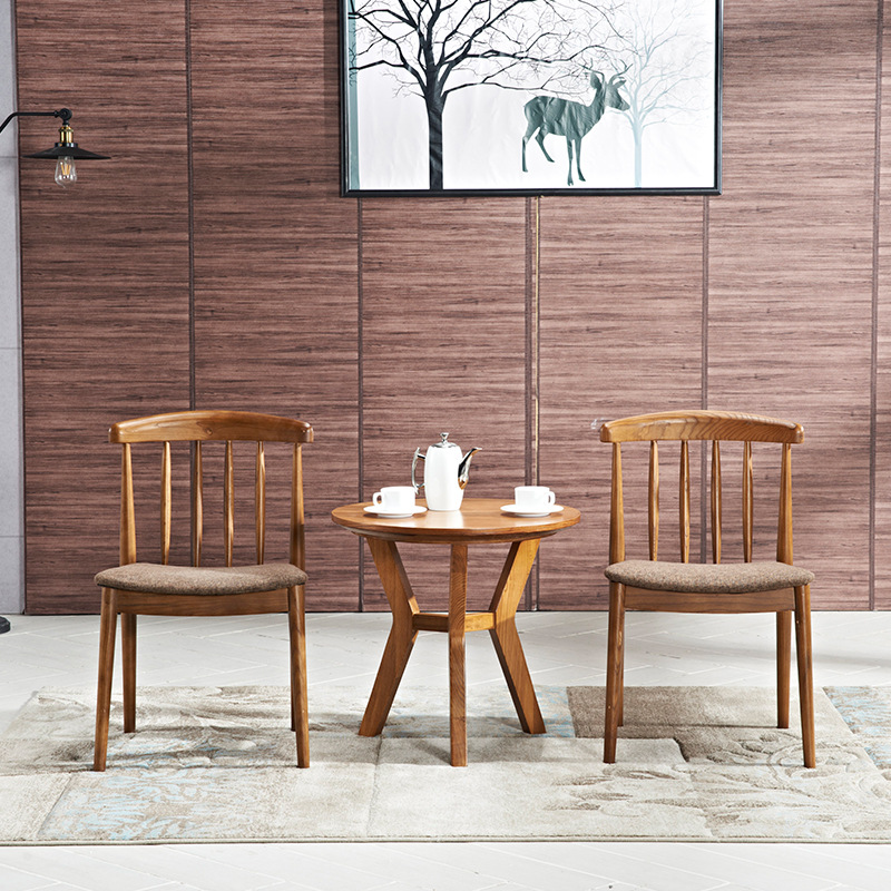 Allox wood casual chair Nordic -style solid wood chair coffee table hotel inns apartment supporting furniture