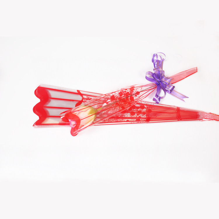 条纹单支袋 opp塑料透明鲜花袋单枝玫瑰花包装袋opp 单只花束包装