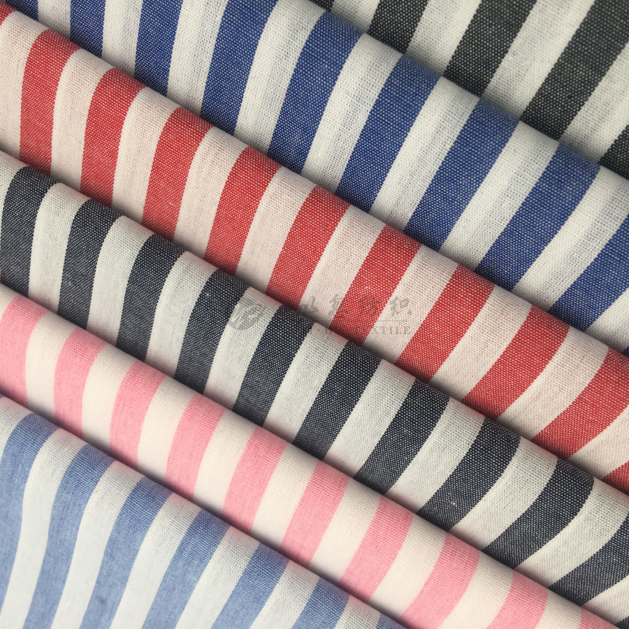 厂家直销 现货供应 色织面料 全棉条子 男女通用 批发