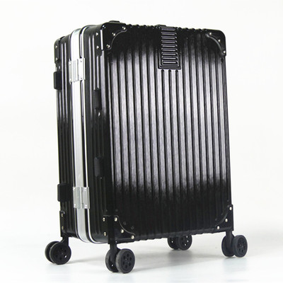新款复古平框行李箱 PC商务铝框拉杆旅行登机箱厂家定制