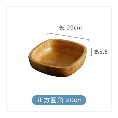 Ensaladera redonda de bambú de madera tazón de bambú creativo tazón de arroz tazón de fruta restaurante occidental tazón de bambú plato de fruta del hotel