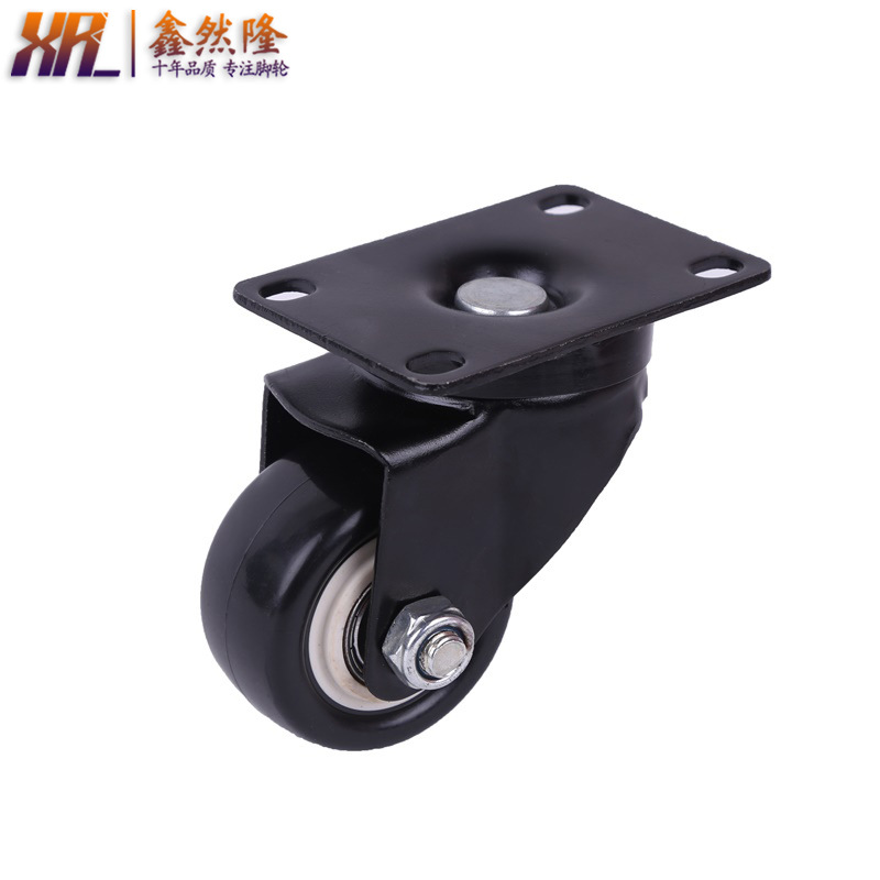 包邮双轴承万向轮2寸金钻平底转向活动脚轮黑金刚家具小轮子滑轮|ms