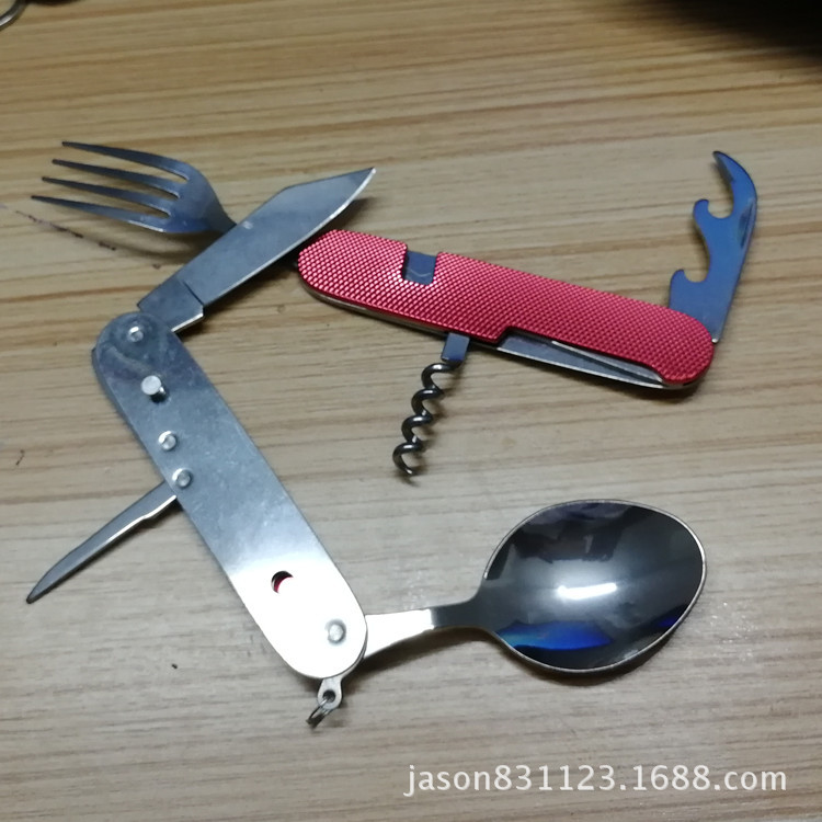 Herramientas multifuncionales directas de fábrica cubiertos multifuncionales cuchillo de campo cubiertos herramientas de regalo