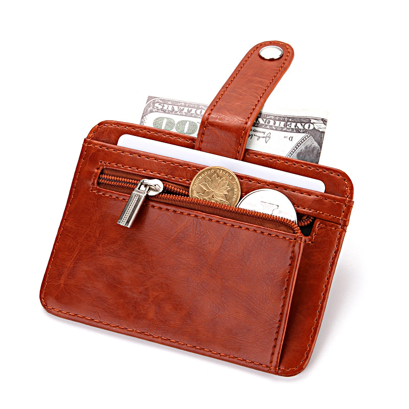 跨境创意零钱包 短款男士钱包信用卡包 多功能时尚拉链搭扣小钱包|ru