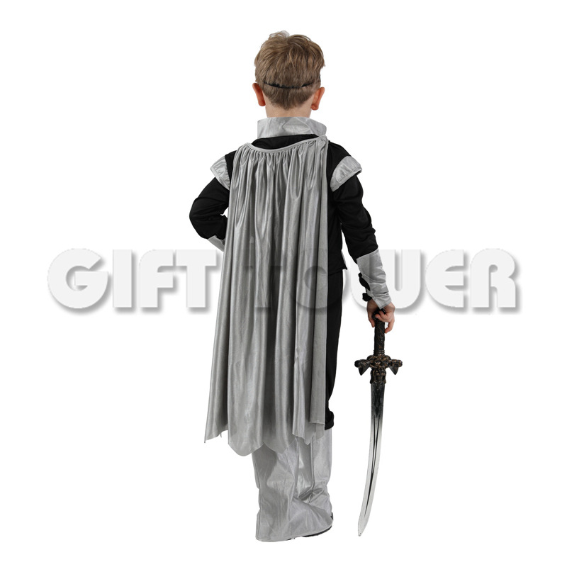 Carnival Costume stage Performance Costume B-0199 Silver and black Royal Xiaowu role-playing costume cosplay boy detail image 5