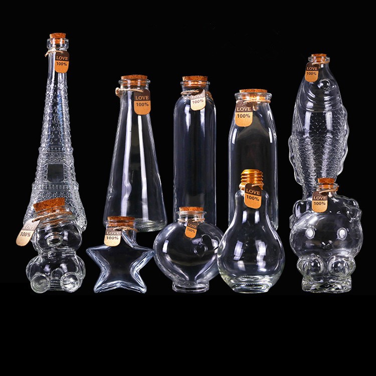 批发透明木塞玻璃瓶创意许愿瓶星空彩虹瓶幸运星漂流瓶饮料瓶现货