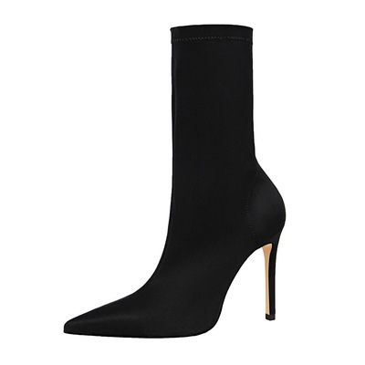 315-1 In Europe and the contracted with sexy female boots with ultra fine nightclubs pedicure pointed lycra elastic thin short boots