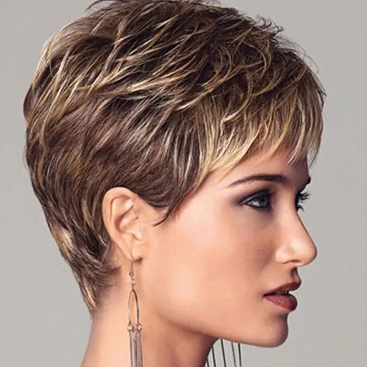 Women's Fashion Casual High-temperature Fiber Side Points Short Curly Hair Wigs display picture 3