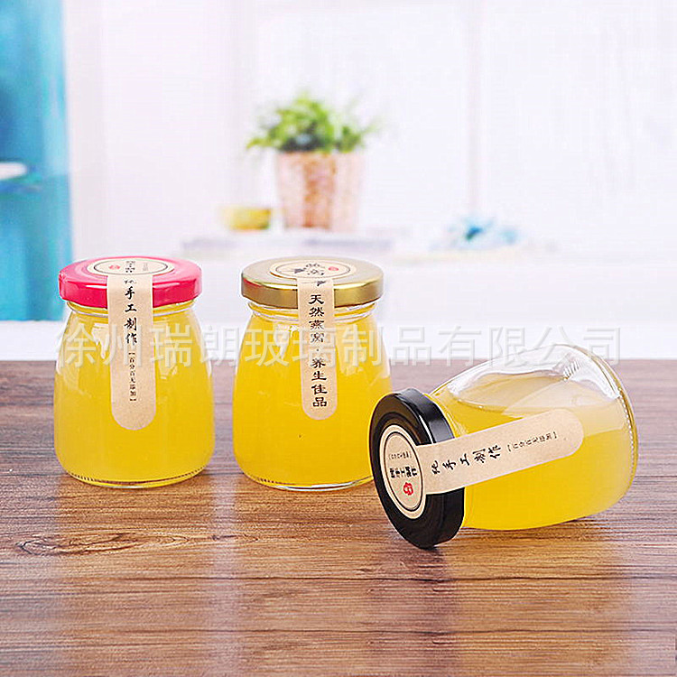 批发新款即食燕窝瓶透明玻璃密封罐100ml燕窝瓶果酱蜜蜂瓶耐高温