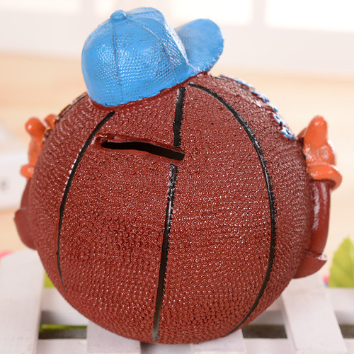 Hanging Basketball Piggy Bank Cartoon Basketball Model with Words Student Pocket Money Bank