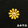Metal golden hair accessory, handle, mobile phone solar-powered, handmade, flower decoration