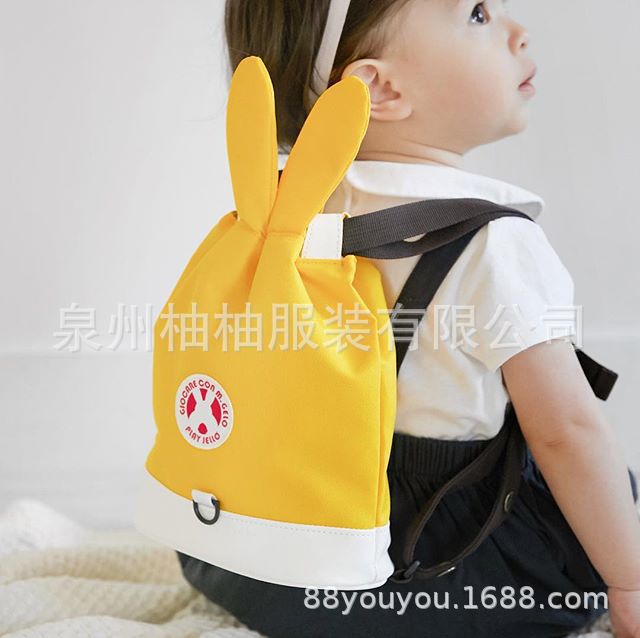 ins new pattern Europe and America children Bunny Backpack Shoulders child Tow Anti-lost A generation of fat]