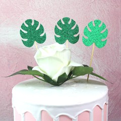 Baking Cake Decoration Instagram Style Tropical Series Monstera Leaf Cake Decoration Stake Party Supplies
