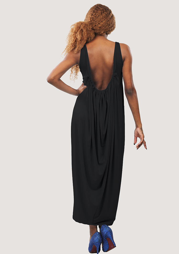 Backless Maxi Dress Loose Fit Sleeveless Available in 5 Colors Perfect for Summer Parties Wholesale Options