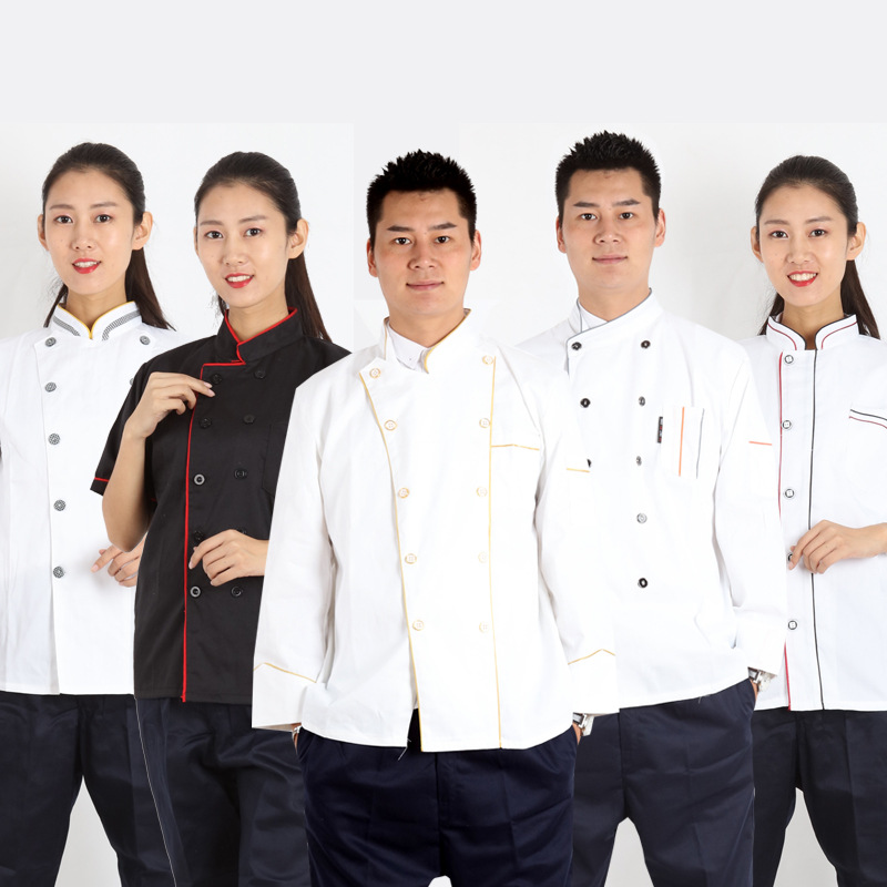 厨师服工作服短袖夏季男女工装制服酒店西餐厅厨房蛋糕房可以LOGO