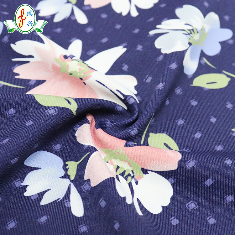 厂供冬季新款瑜伽服面料 锦氨四面弹布 瑜伽服面料植物数码印花厂