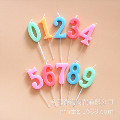 中号数字蜡烛 创意彩色0-9可自选生日蛋糕蜡烛烘焙装饰用品批发