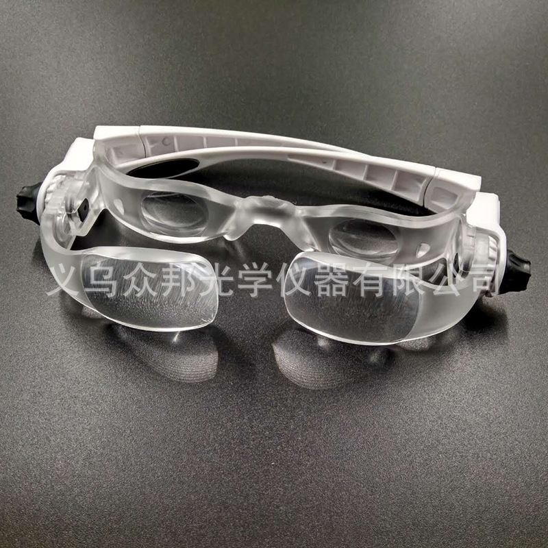 7102-360 (450) Head-mounted Reading Glasses with Adjustable Magnifying Glass for Repairing, Appreciating, Viewing Phones and Videos
