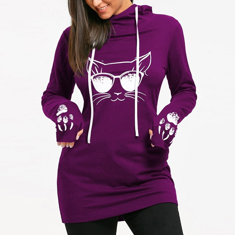 long-sleeved printed hoodie NSZH28710