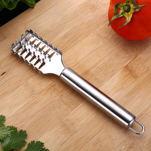 Stainless steel fish scaler, kitchen gadget, two-way serrated scaler, household fish killer and fish scaler wholesale