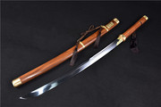 厂家直销龙泉刀剑 高锰钢 铜装酸枝木唐剑弯刀 收藏批发未开刃