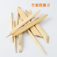 Ceramic Tools Bamboo Clay Sculpture 6-piece Set Round-Head Bamboo Scraper Buddha Statue Sculpture Carving Soft Clay Craft Repair Knife