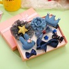 Children's set, hair accessory with bow, hairgrip, bangs, hairpins for princess, jewelry