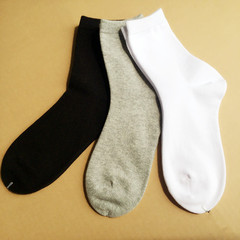 春秋款學生襪 杉禾優品中筒棉線女襪 純色休閒無骨中性襪廠家批發
