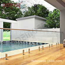 广东出口泳池玻璃护栏 钢化玻璃围栏 无立柱无扶手泳池玻璃夹