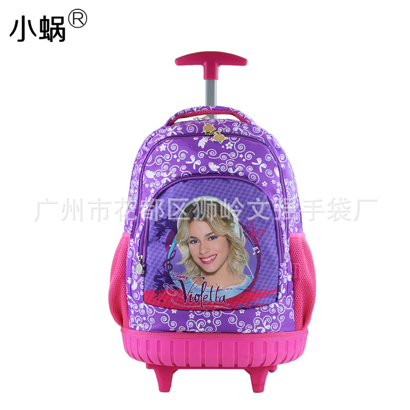 Factory wholesale Foreign trade children Shoulders Trolley bags 16 Multi-grid Compartment Cartoon pattern Trolley bags