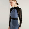 Fall New Cloak-style Two-piece Dresses with Mesh Screen