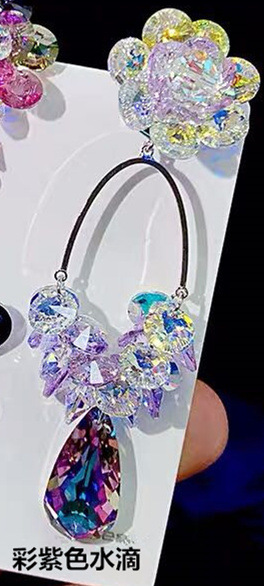 컬러 퍼플 워터 드롭 코사지 1 개