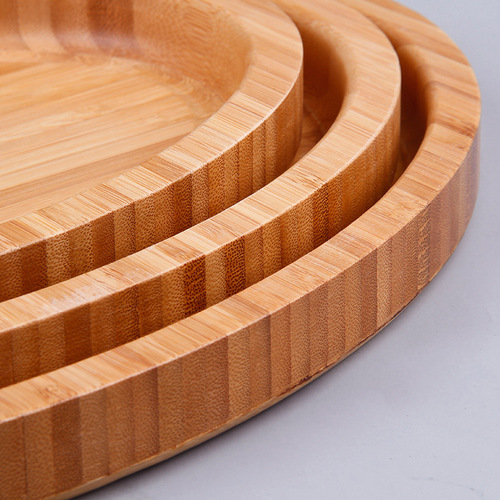 Factory direct supply Chinese oval bamboo tray household large and small multifunctional fruit tray bread dinner tray wholesale