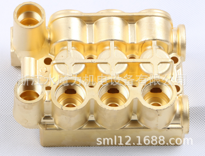 水魔力清洗机缸体铜块总成 高压清洗机2000型泵头铜缸体
