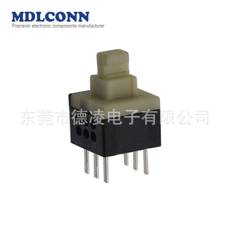 供应自锁开关 六脚插件 无锁按键开关 PB-7010NL 7*7*10mm 6pin