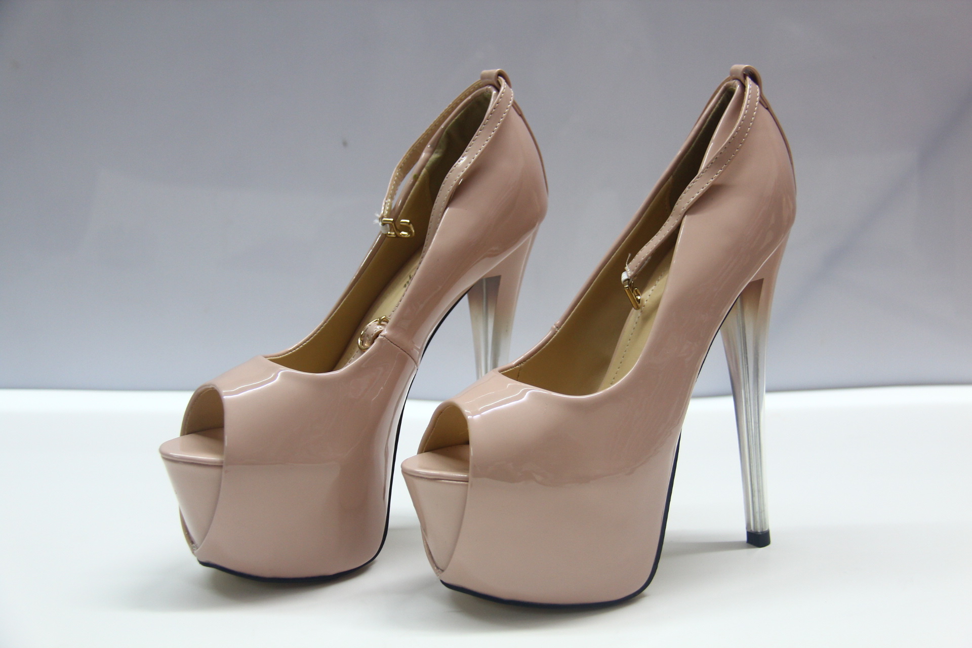 Giày sandal cao gót nữ hở mũi da cá, gót siêu nhỏ 22 cm, mẫu mùa thu — Màu Nude (19 cm) chi tiết 10