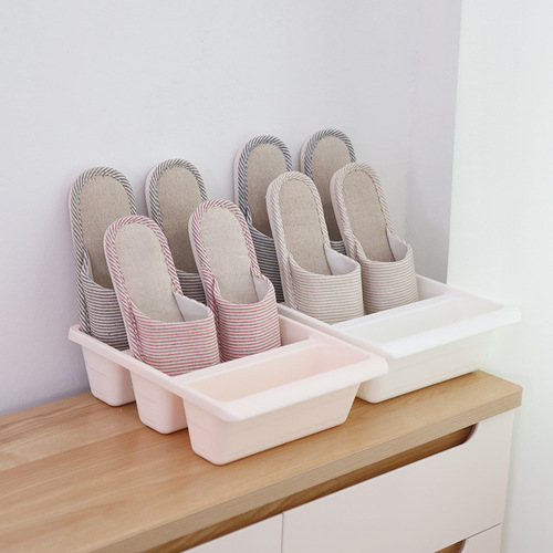 A three-tier vertical storage shoe rack, shoe box plastic integrated shoe holder, household shoe organizer