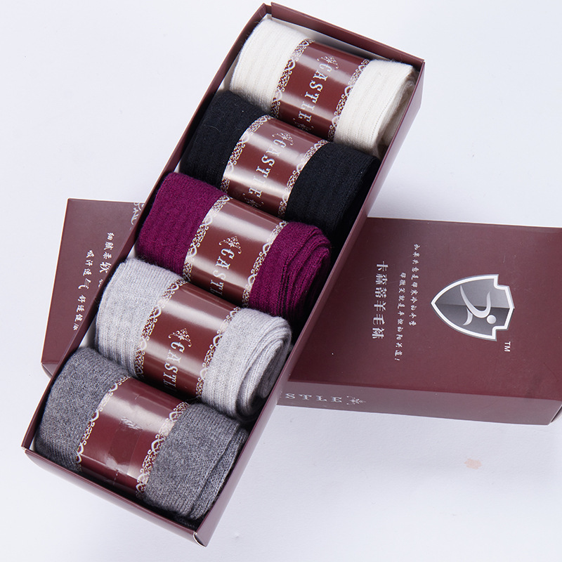 羊毛女袜 简约 休闲 保暖女士中筒袜 厂家批发|ru